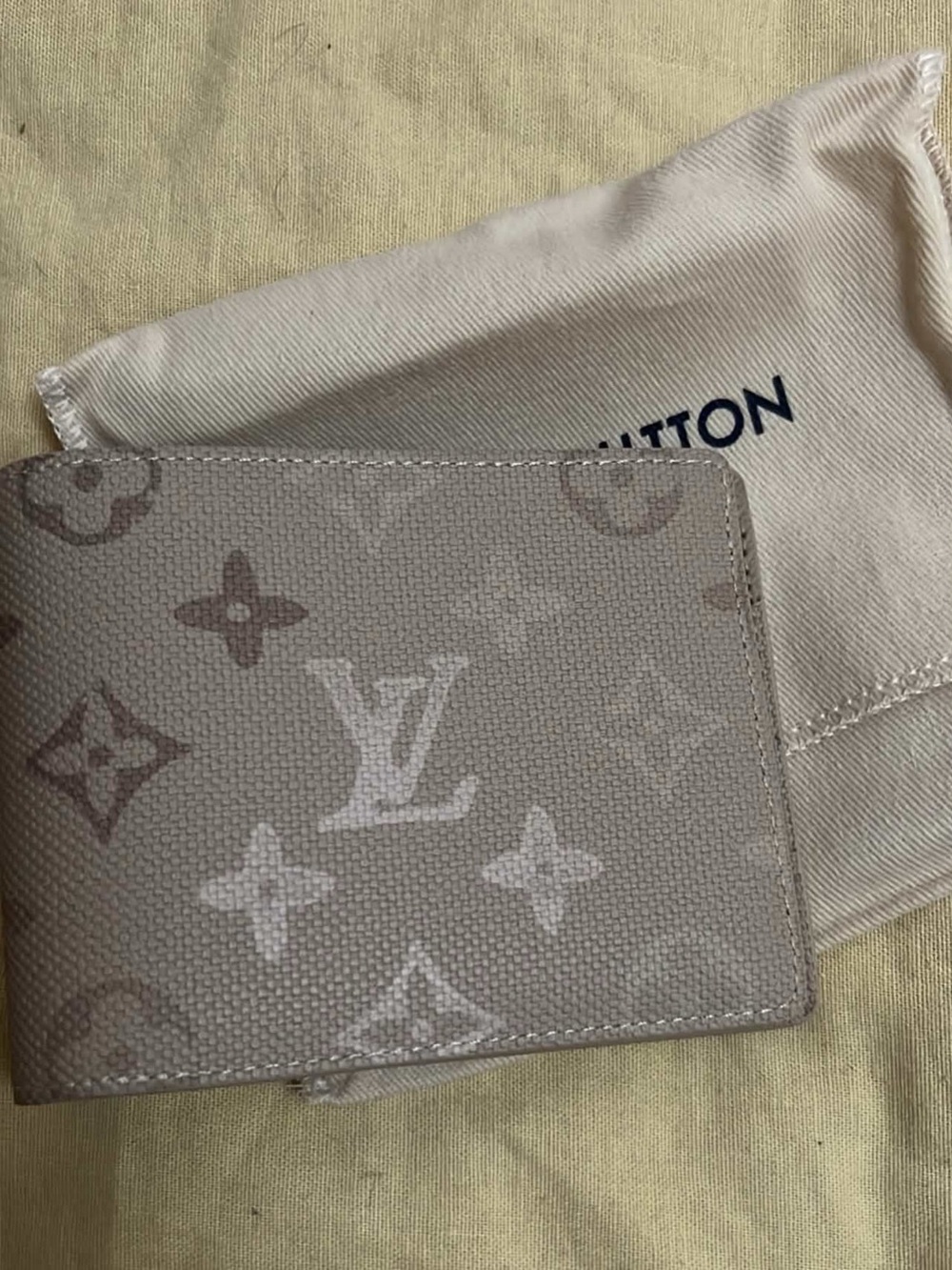 Louis Vuitton Neutral Taupe Monogram Bifold Wallet